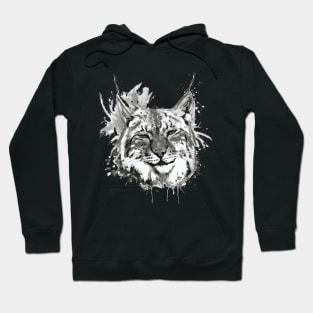 Bobcat Head Black and White Hoodie